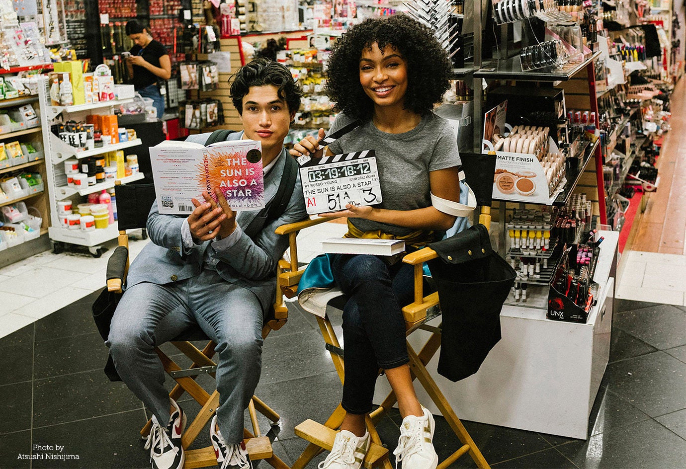  (L-r) CHARLES MELTON and YARA SHAHIDI on the set of Warner Bros. Pictures’ and Metro-Goldwyn-Mayer Pictures’ “THE SUN IS ALSO A STAR,” a Warner Bros. pictures release. Photo by Atsushi Nishijima