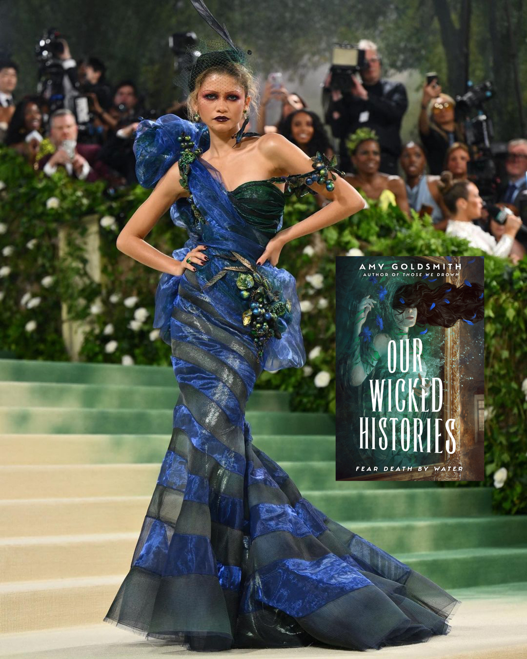 Zendaya is totally twinning with the cover of OUR WICKED HISTORIES. (Photo credit: @poststyle on Instagram)